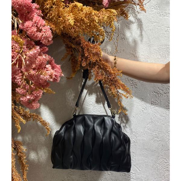 【SALE】【andrea Cardone】ウェーブタッククラッチショルダーバッグ●1628S