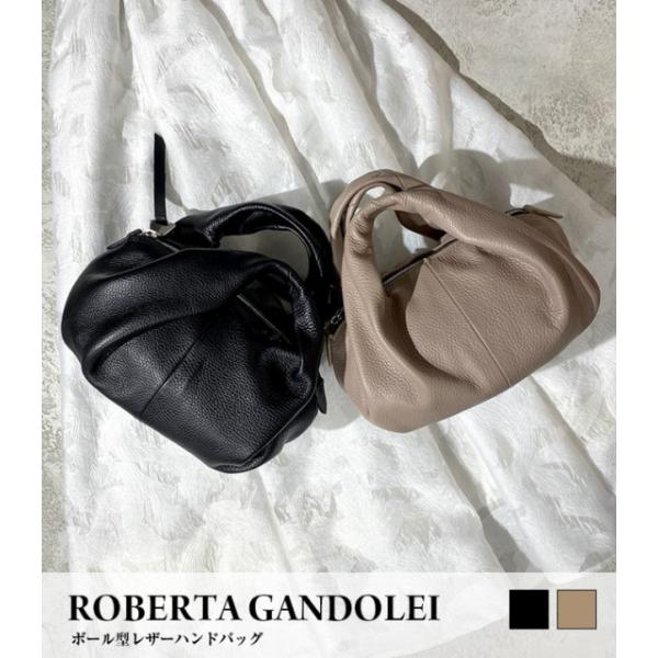 【SALE】【ROBERTA GANDOLEI/ロベルタ ガンドルフィー】ボール型レザーハンドバッグ...