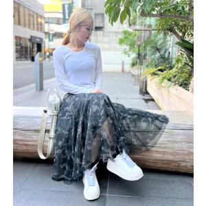TRANOI ロング スカート TRANOI. / トラノイ レオパード チュール