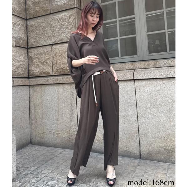 【SALE】【LUGIVA】サイドフリンジベルト付きパンツ■IT102607