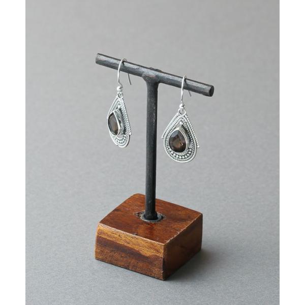 シルバーピアス　スモーキークォーツ
