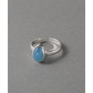 【13号】シルバーリング　ブルーカルセドニー
