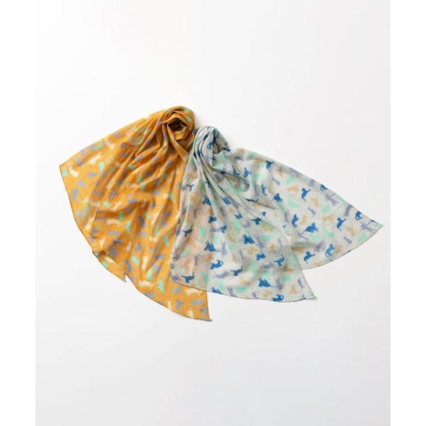 猫柄プリントショール