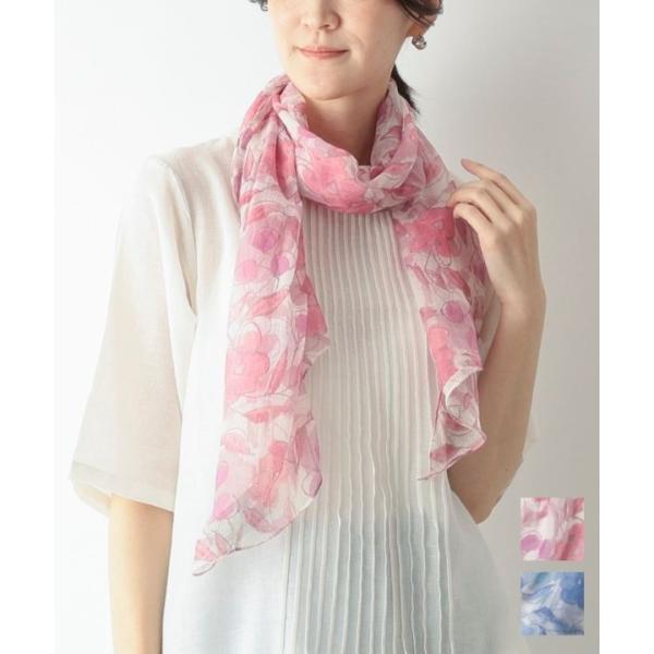 花柄プリントショール