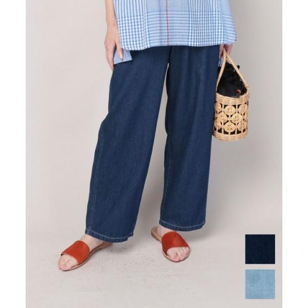 さらりと心地よいリネン混デニムバレルパンツ