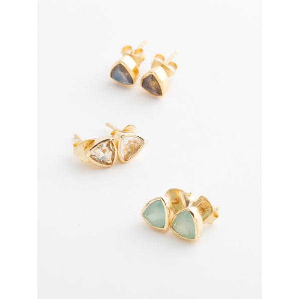 シルバーピアス（ゴールド仕上げ）　天然石