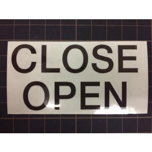 【OPEN】【CLOSE】カッティングシート　横型　表示シール　茶｜itempost