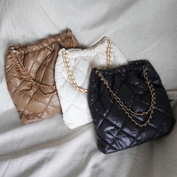 キルティングナイロンチェーンバッグ