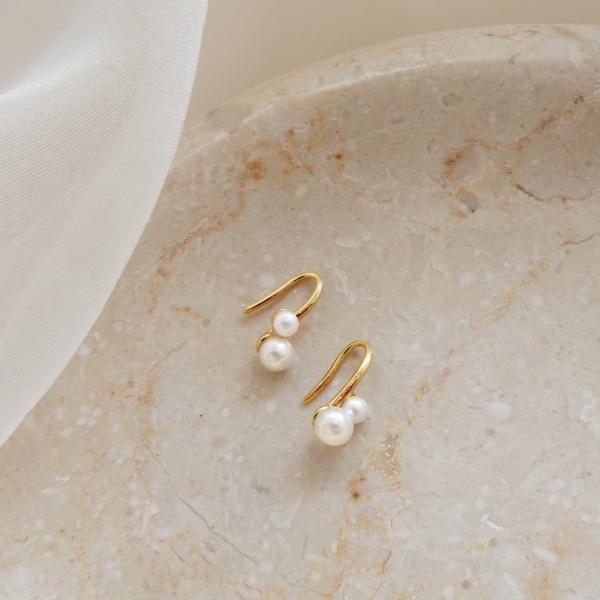 リトルピックツインパールピアス 【ニッケルフリー】