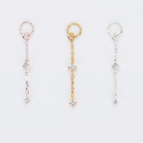 ツインストーンチェーンチャーム