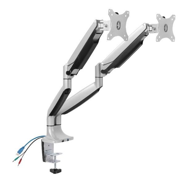 ガススプリング式 ダブルモニターアーム 13型〜32型 液晶ディスプレイ対応｜LDT10-CO24U