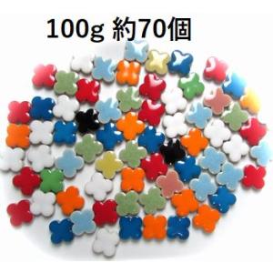 旧色クローバー、フラワーモザイクタイル色ミックス100ｇ約70個入り｜itempost