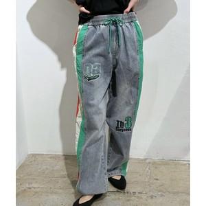 再入荷◆PaulineBleu(ポリーヌブロー)【サイドライン切替デニムパンツ】77549◆火曜日以...