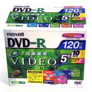 【訳アリ】マクセル 録画用DVD-R 120分 4倍速 5色カラーケ-ス 10枚**