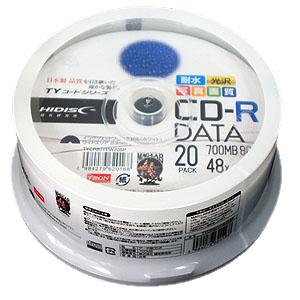 【TYコードシリーズ】HIDISC CD-R データ用 48倍速 700MB 写真画質 20枚