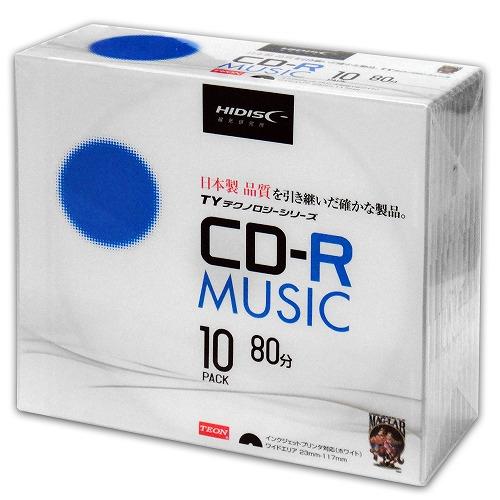 【TYテクノロジーシリーズ】HIDISC CD-R 音楽用 TYCR80YMP10SC 40倍速 8...