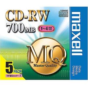 【お取り寄せ商品】 maxell CD-RW MQシリーズ データ用 700MB 1-4倍速対応 5...