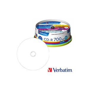 【お取り寄せ】 Verbatim データ用 CD-R 700MB 48倍速 25枚 ワイドプリンタブ...