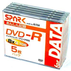 【100枚セット】SPARK DVD-R データ用 5枚 インクジェットプリンター対応 まとめ買い・...
