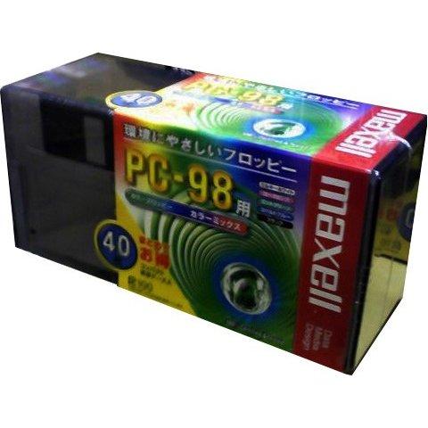 【40枚パック】maxell 3.5型フロッピーディスク PC-98用 カラーミックス MFHD8M...