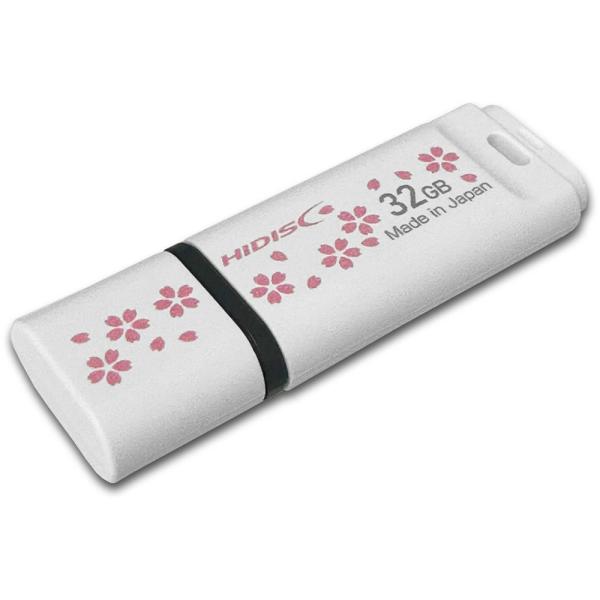 USB2.0フラッシュメモリー32GB JPパターン(さくら)日本製 HDUFGM32G2WH-J
