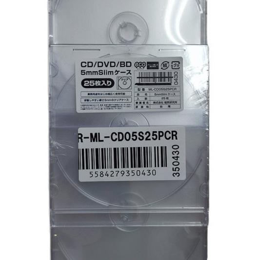 【リファービッシュ】CD/DVD/BD 1枚収納 5mmスリムケース 25枚