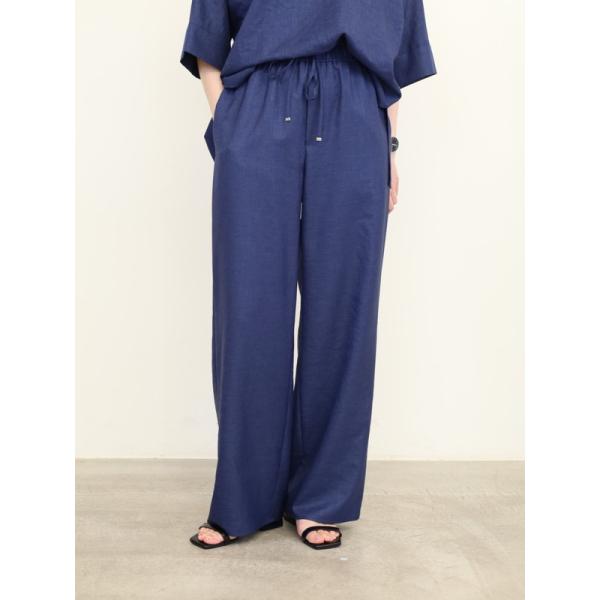 【ma couleur】杢調ツイルセミワイドパンツ