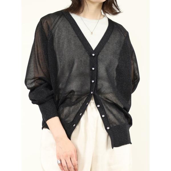 【MICA&amp;DEAL】シアーVネックカーディガン