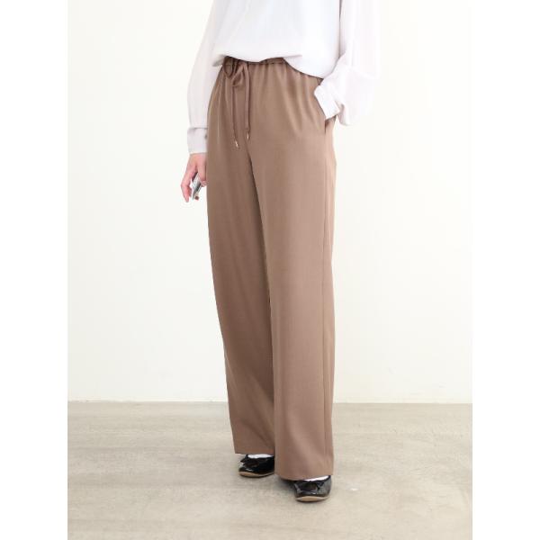 【ma couleur】杢調ストレッチツイルセミワイドパンツ