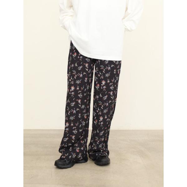 【ma couleur】花柄セミワイドパンツ