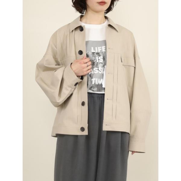 【VERSEAU】ストライプフォルムシャツジャケット