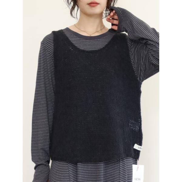 【YENN】モヘアハンドニットベスト