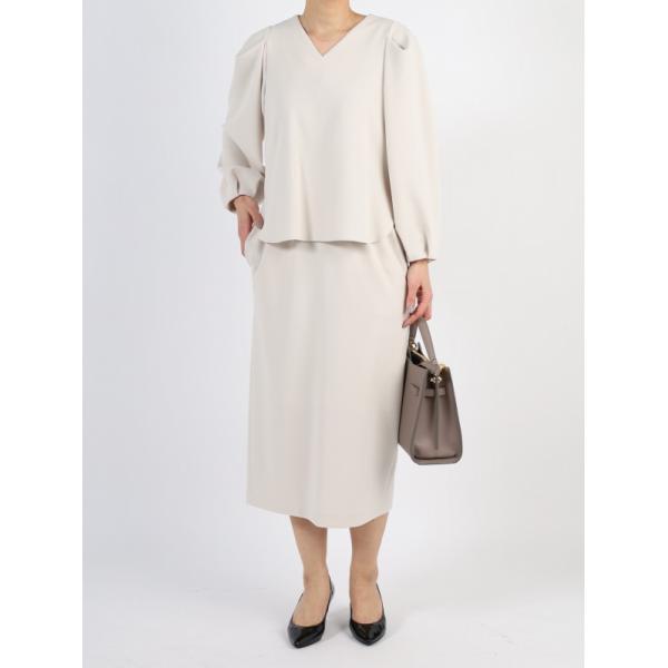 【Doneeyu】ニットジョーゼットワンピース