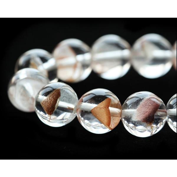 オレンジピラミッドファントムクォーツ ブレスレット 13mm玉 No.25 （鑑別書付） 最高級（5...