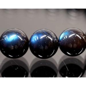 ブラックラブラドライト ブレスレット 12.5mm玉 No.35 最高級（5A）