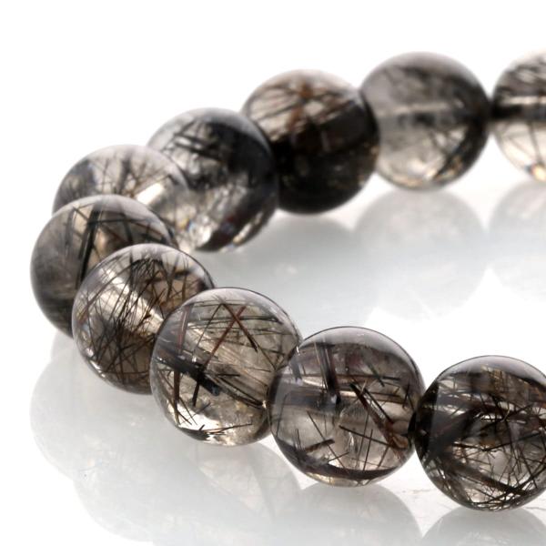 最高級【プレミアム】 ブラックルチル (二酸化チタン) ブレスレット 9.5mm玉 No.85  [...