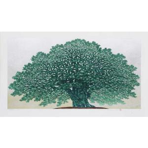 並木一 木版画 -Tree Scnen 162- Hajime Namiki Woodcut