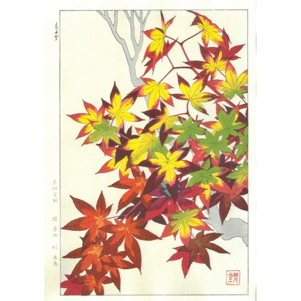 F120 紅葉　花版画　Flower Woodcut ‐Maple‐