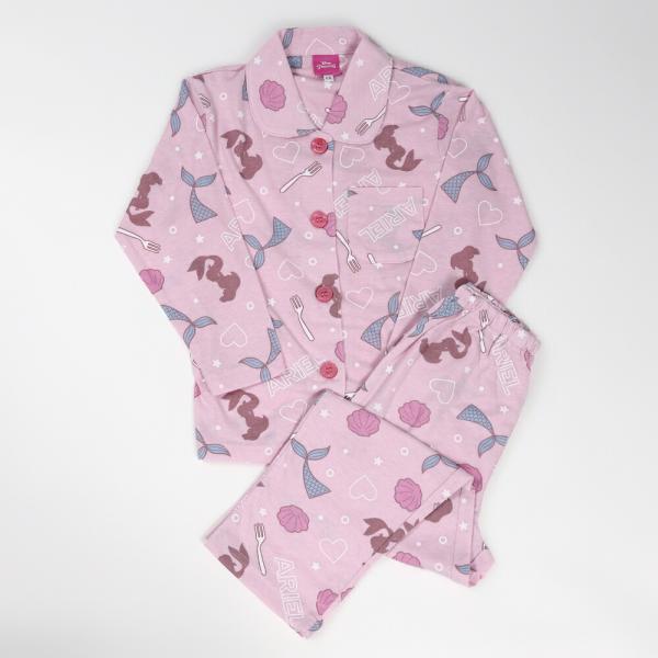 Ｅ/C天竺アリエル総柄プリントパジャマ女の子 パジャマ Ｅ/C天竺アリエル総柄 シャツ 【春・秋】 ...