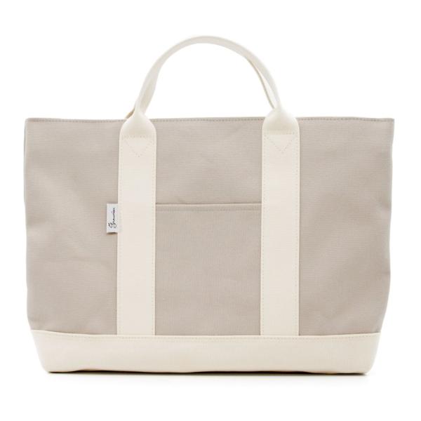 コットンキャンバストートバッグ2（サンドベージュ×エクリュ）