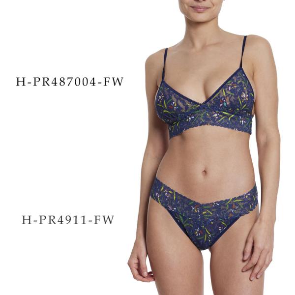 プリンテッド パッドブラジャー - ロー ライズ タンガ セットアップ (フィールド デイ)