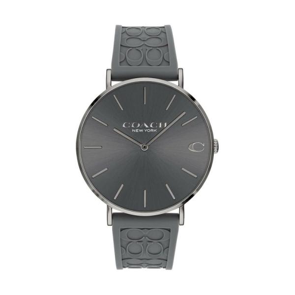 COACH｜CHARLES 41mm チャールズ グレー シグネチャー Cシリコン
