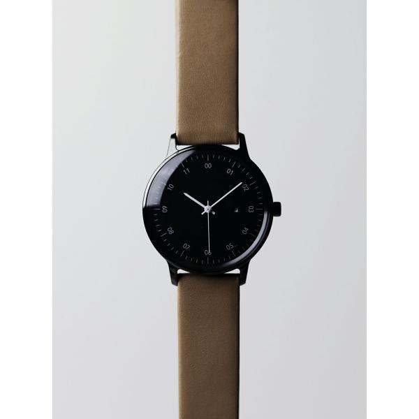 sazare｜SK01〈廃盤〉SS ブラックミラー フィニッシュ ブラックダイヤル ベージュ カウレ...