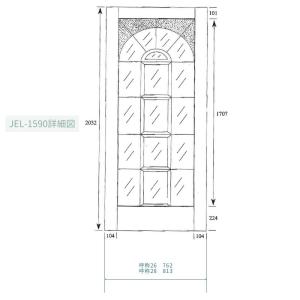 【ドア単体】 ホワイトオーク木製室内ドア 巾7...の詳細画像4