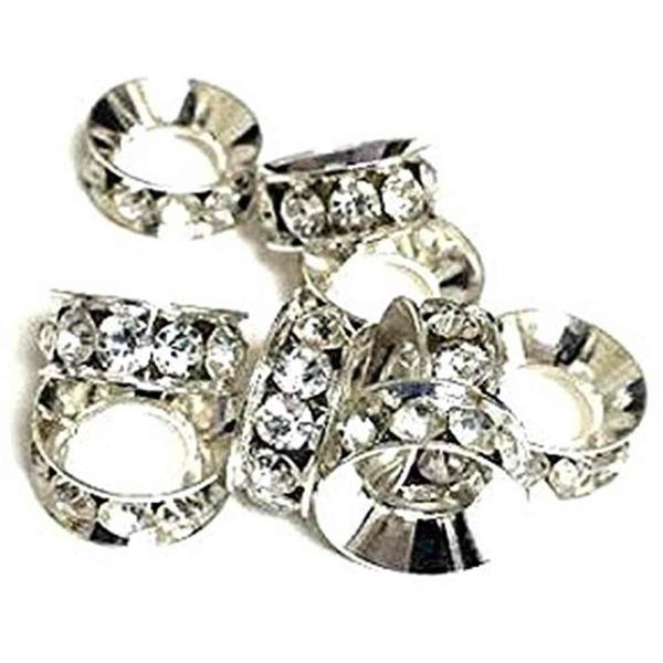 石街ラインストーンロンデル高級ロンデル12mmシルバー15個