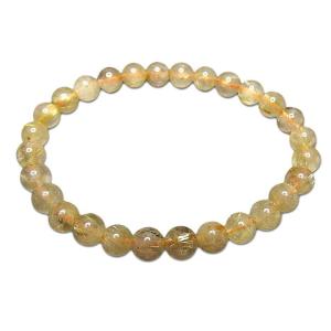 ミルキーゴールドルチルクォーツ6mm天然石ブレスレット金運
