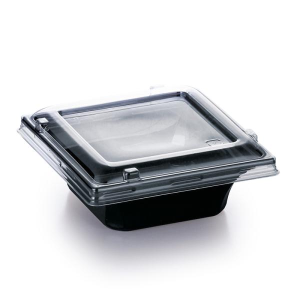 IK100-190 角型容器 本体黒・平蓋セット （100個入）