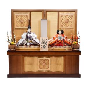 【雛人形】京十番 高雄 立涌に浮線綾文様 親王揃い収納飾り〈小出松寿作〉[253-009]