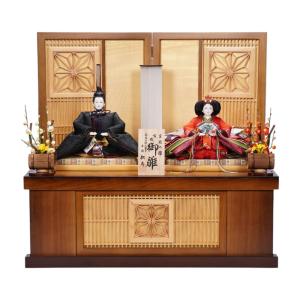 【雛人形】京十番 平安 黒袍 親王揃い収納飾り〈小出松寿作〉[253-012]