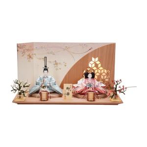 【雛人形】京十一番 高雄 雲立涌文様(浅葱) 親王飾り〈小出松寿作〉[253-017]